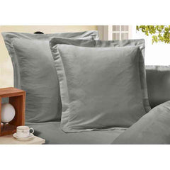Grey 1000TC Premium Ultra Soft European Pillowcases 2-Pack by Fabric Fantastic