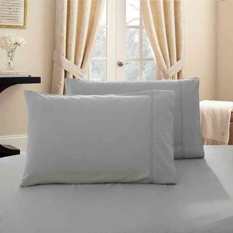 Grey 1000TC Premium Ultra Soft Pillowcases 2-Pack by Fabric Fantastic