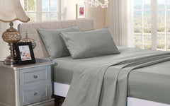 Grey 1000TC Soft Luxury Flat & Fitted Sheet Set by Fabric Fantastic