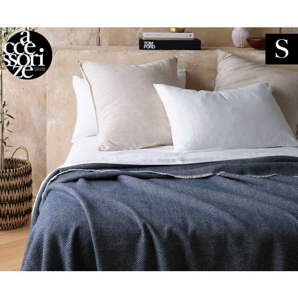 Herringbone Blue Wool Blanket by Accessorize
