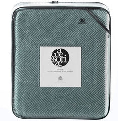 Herringbone Green Wool Blanket by Accessorize