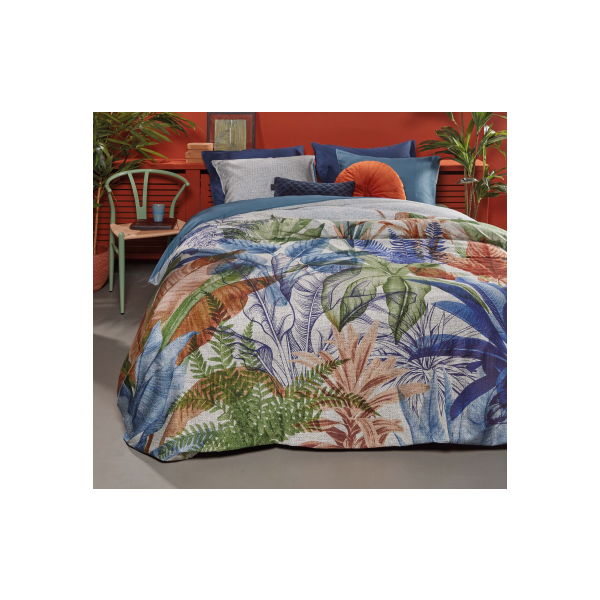 Isla Blue Cotton Sateen Quilt Cover Sets by Bedding House