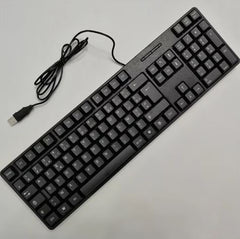 French Letter Keycaps Gaming Keyboard – USB Wired 104-Key Full Size Keyboard for PC & Computer Use