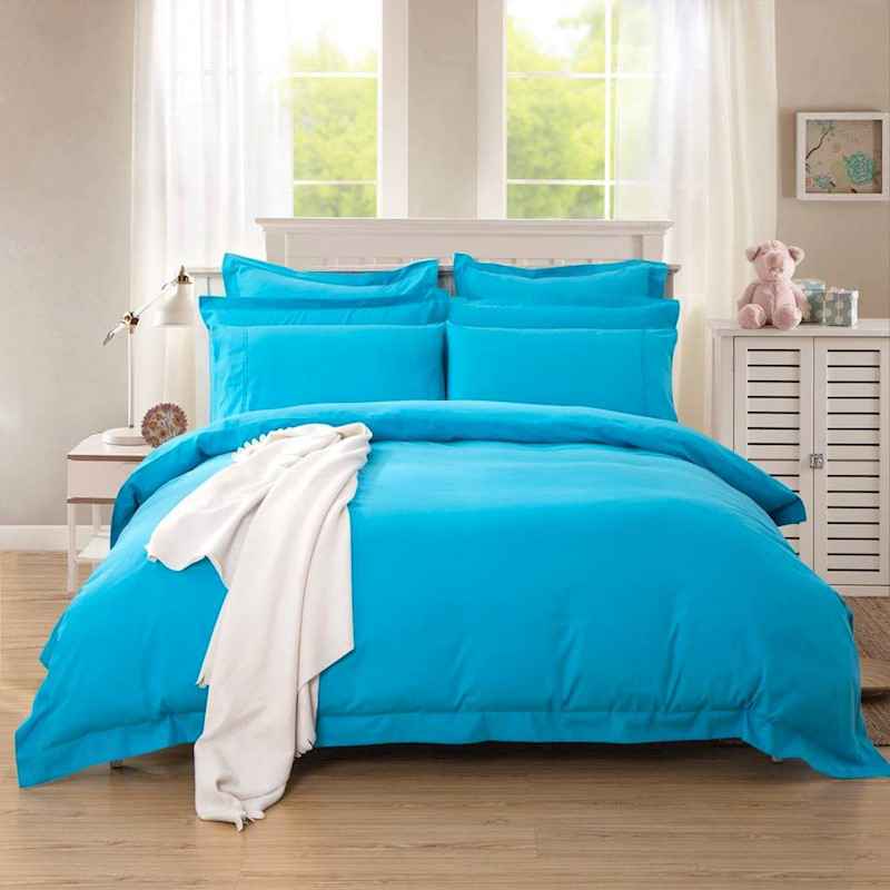 Light Blue Tailored 1000TC Ultra Soft Quilt Cover Set by Fabric Fantastic