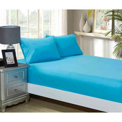 Light Blue 1000TC Ultra Soft 3-Piece Fitted Sheet & 2 Pillowcases Set by Fabric Fantastic