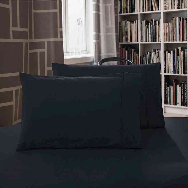 Black 1000TC Premium Ultra Soft Pillowcases 2-Pack by Fabric Fantastic