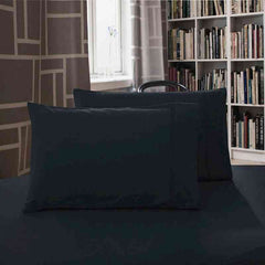 Black 1000TC Premium Ultra Soft Pillowcases 2-Pack by Fabric Fantastic