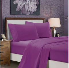 Purple 1000TC Ultra Soft Flat & Fitted Sheet Set by Fabric Fantastic