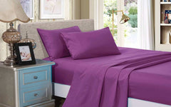 Purple 1000TC Soft Luxury Flat & Fitted Sheet Set by Fabric Fantastic