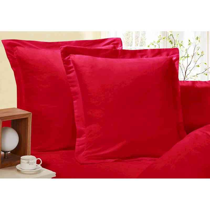 Red 1000TC Premium Ultra Soft European Pillowcases 2-Pack by Fabric Fantastic