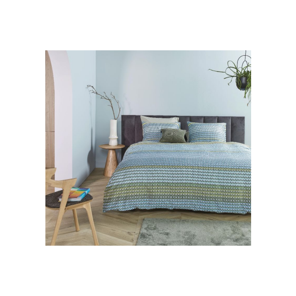 Rhythm Blue Green Cotton Sateen Quilt Cover Sets by Bedding House