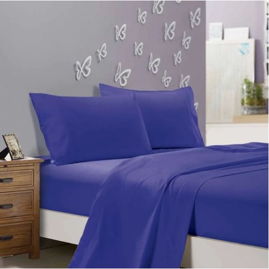 Royal Blue 1000TC Ultra Soft Flat & Fitted Sheet Set by Fabric Fantastic