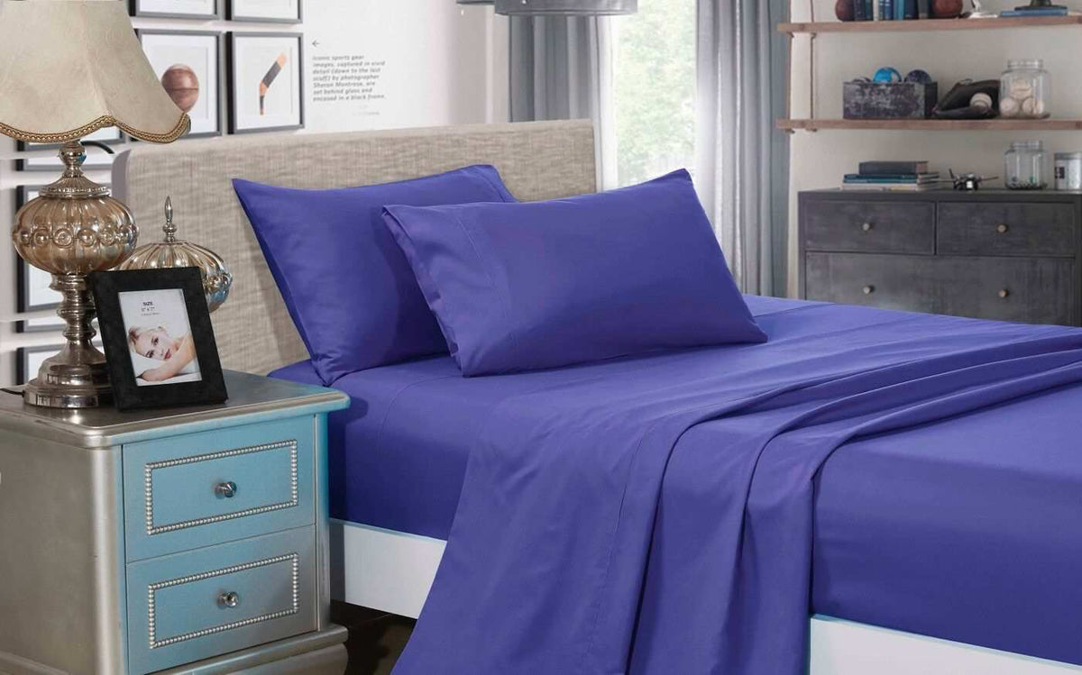 Royal Blue 1000TC Soft Luxury Flat & Fitted Sheet Set by Fabric Fantastic