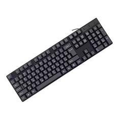 Russian Letter Keycaps Gaming Keyboard – USB Wired 104-Key Full Size Keyboard for PC & Computer Use