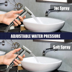Stainless Steel Bidet Hand Shower Wear Resist Self Cleaning Bidet Sprayer Set with 2 Way Diverter & Hose for Bidet Toilet Shower