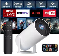 Portable Wifi Projector With Android 11 Os And Hd Display