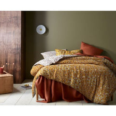 Lisa Ochre Washed Cotton Printed 3 Piece Comforter Set by Accessorize