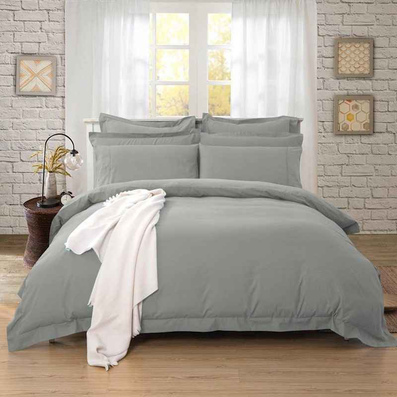 Grey Tailored 1000TC Ultra Soft Quilt Cover Set by Fabric Fantastic