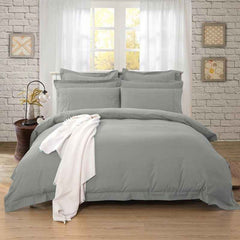 Grey Tailored 1000TC Ultra Soft Quilt Cover Set by Fabric Fantastic