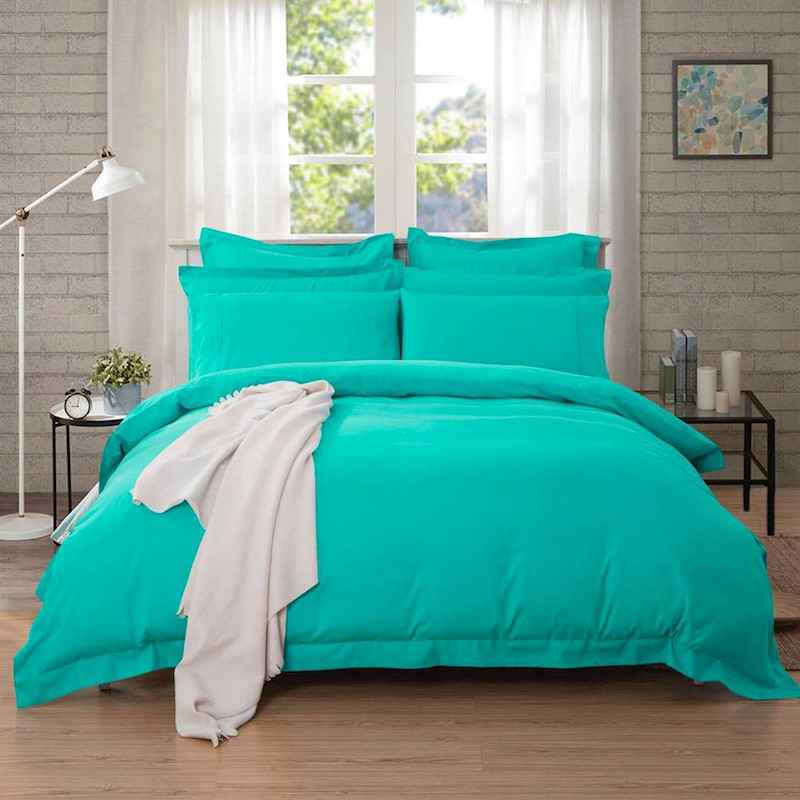 Teal Tailored 1000TC Ultra Soft Quilt Cover Set by Fabric Fantastic