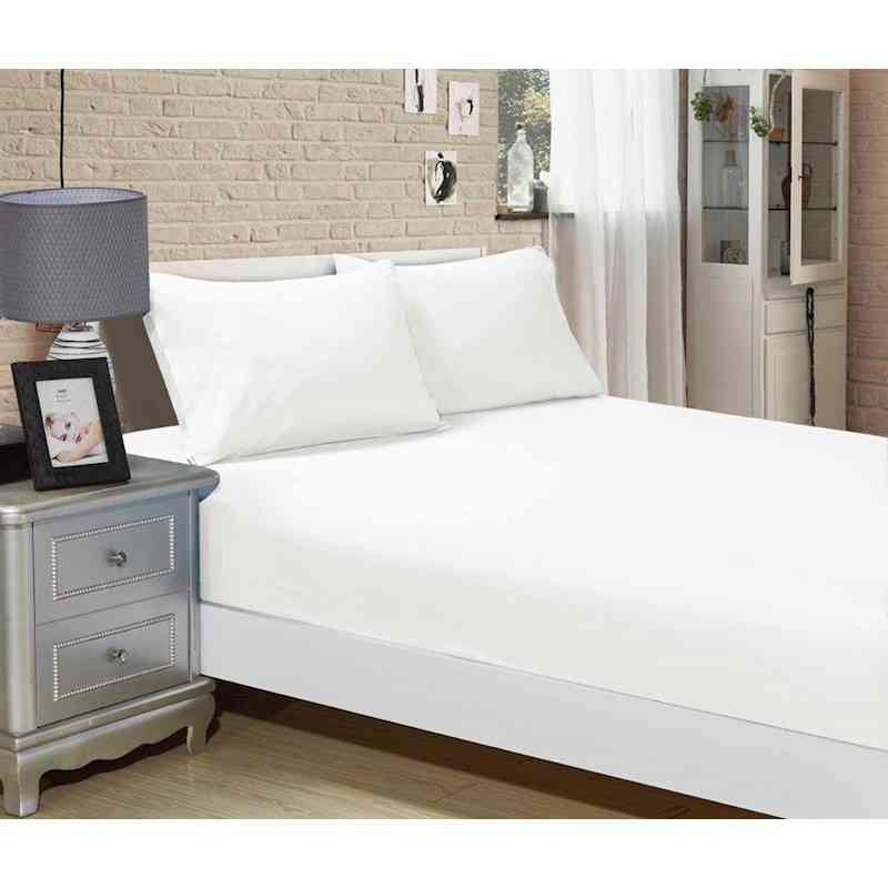 White 1000TC Ultra Soft 3-Piece Fitted Sheet & 2 Pillowcases Set by Fabric Fantastic