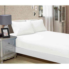 White 1000TC Ultra Soft 3-Piece Fitted Sheet & 2 Pillowcases Set by Fabric Fantastic