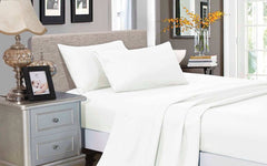White 1000TC Soft Luxury Flat & Fitted Sheet Set by Fabric Fantastic