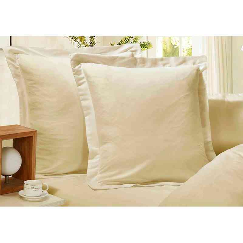 Yellow Cream 1000TC Premium Ultra Soft European Pillowcases 2-Pack by Fabric Fantastic