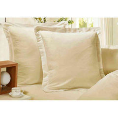 Yellow Cream 1000TC Premium Ultra Soft European Pillowcases 2-Pack by Fabric Fantastic