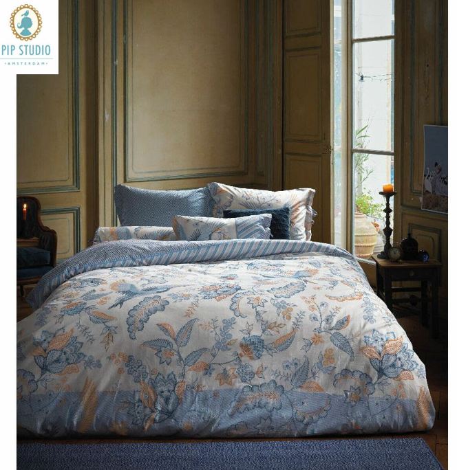 Royal Birds Blue Cotton Quilt Cover Set by Pip Studio