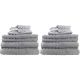 14pc Soft Egyptian Cotton Bath Towel Set in Silver