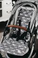 Reversible Sausage Dog/Grey/White Gingham stroller seat liner by Oi Oi
