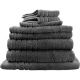 8pc Soft Egyptian Cotton Bath Towel Set in Charcoal
