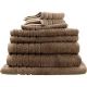 8pc Soft Egyptian Cotton Bath Towel Set in Latte