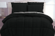 Square Quilted Black Comforter Set 
