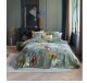 Partout des Fleurs Green Cotton Sateen Quilt Cover Sets by Bedding House