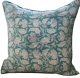 Sea Green Floral Decorative Cushion by Kolka