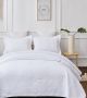 Embroidered Vivid White Bedspread by Classic Quilts