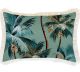 Coastal Fringe Palm Trees Lagoon Cushion Cover by Escape to Paradise