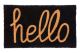 Hello Black PVC Backed Coir Door Mat by Fab Rugs