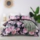 Rose Poly Velvet Digital Printing Pinsonic Quilted Quilt Cover Set