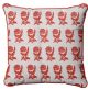 Red Reverse Carnation Decorative Cushion Cover by Kolka