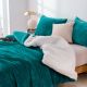 Teddy Sherpa Teal Duvet Cover Set and Blanket