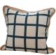 White Chequered Cotton & Jute Cushion Cover by Kolka