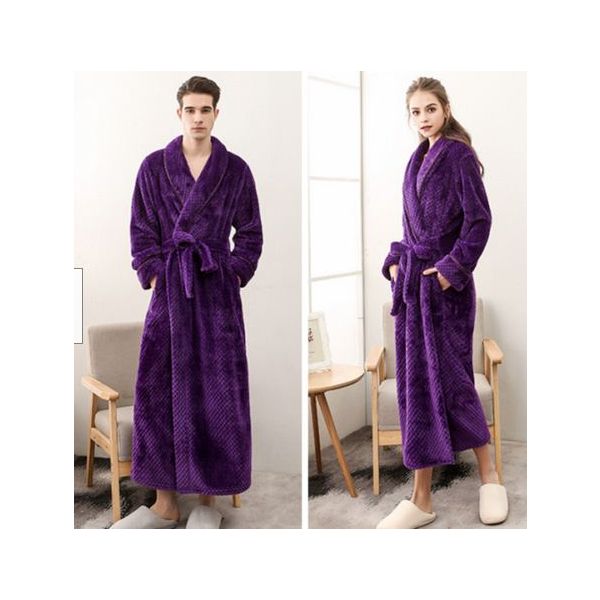 Ladies Givoni Purple Violet Long Length Button Dressing Gown Bath Robe (83)