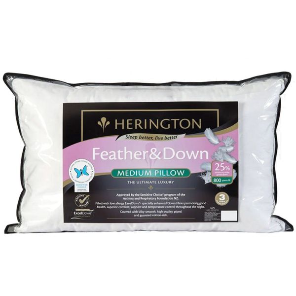 Luxury 25 White Goose Down Pillow 2 Packs by Herington