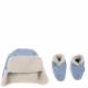 Lambswool Blue Bonnet & Booties by Babyhood