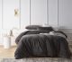 Storm Grey Cotton Velvet Quilt Cover Set by Vintage Design